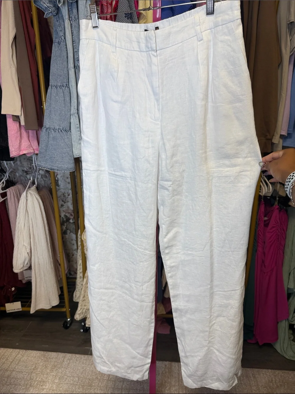100% European Linen Pleated Trouser